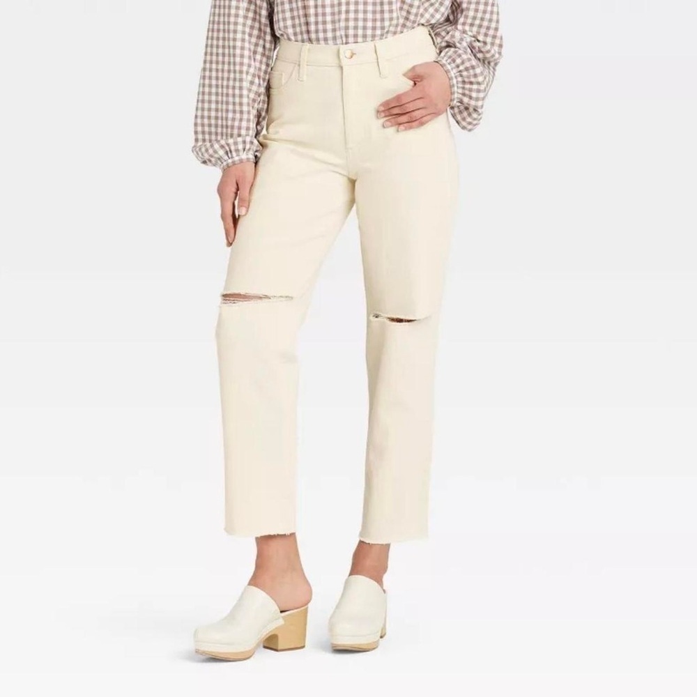 Universal Thread Women's Cream and White Jeans